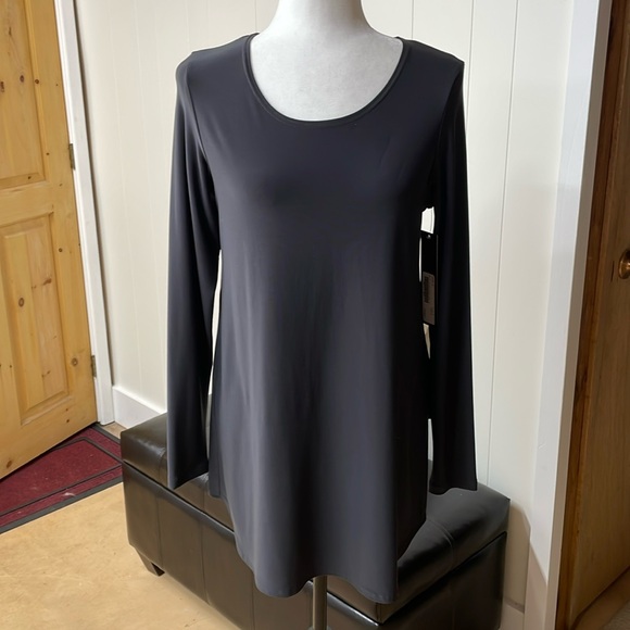 Sympli Go to Classic Tunic long sleeve. Charcoal - Picture 1 of 13